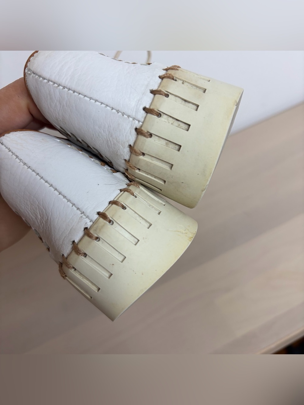 White Woven Platform Lace-Up Sneaker with Tan Trim - Picture 6 of 12